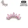 Pendientes de Aleación de Titanio F136 con Circonita de Siete Piedras para Mujer, Adecuados para Dormir Sin Quitar, Piezas de Repuesto de Accesorios para Orejas con Diseño de Nicho