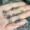 Plata Vieja Vintage Panax Notoginseng Mariposa Plateada Flor de Amor Alegría Pacífica Anillo Corredizo Pulsera Espaciadores Cuentas Gota Pequeña Accesorios para Joyería DIY