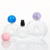Frasco de perfume oblato de 30ml, frasco de spray de vidro transparente com padrão criativo de alta qualidade, frasco de cosméticos portátil