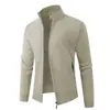 Chaqueta Suéter de Chenilla con Cuello Alto para Hombre, Estilo Europeo y Americano, Temporada de Primavera y Otoño 2026, Chaqueta Gruesa con Forro de Lana, Suéter Cardigan de Punto para Hombre