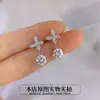 Brincos Populares de Prata Esterlina S925 com Moissanita do Xiaohongshu, Design de Nicho, Sensação de Luxo, Laço Exquisito, Dinâmicos