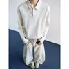 Venta Directa de Fábrica Camisa Polo de Manga Larga con Cuello Camisero para Hombre 2026 Otoño Nueva Marca de Moda Versátil Suéter Holgado