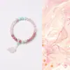 Produtos Culturais e Criativos da Montanha Wutai: Exclusiva Pulseira Feminina com Pedra Shoushan, Contas Rosa Flor de Pessegueiro em Círculo Duplo, Contas de Oração Budistas e Joias Artísticas no Atacado