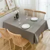 Toalha de mesa de cor sólida em tecido de algodão e linho espesso, capa para mesa de conferência grande, pano de cobertura moderno de linho, toalha de mesa de jantar de cor lisa
