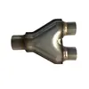 Tubo Y universal forma X acero inoxidable trasero redondo silenciador de escape cabeza 3.5 2.5 garganta de cola cruzada