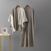 Conjunto de Vestido Casual Russo Feminino Outono e Inverno Novo Estilo Social Preguiçoso Conjunto de Duas Peças com Suéter de Tricô e Xale