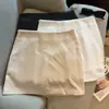 Foto Real de Saia Curta de Cetim para Mulheres, Estilo Fino de Verão, Anti-Exposição, Saia Evasê Slimming Sexy e Elegante de Cintura Alta