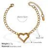 Colar Coração Vazado Francês Mais Vendido Aço Inoxidável Banhado a Ouro Real 18K Pulseira Simples Elegante Estilo Ins Transfronteiriço