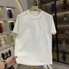 Nova Camiseta Masculina Punk Tendência Rebites Carimbados Solta Gola Redonda Manga Curta Moda Primavera Versátil Casual Qualidade Roupas Tendência