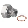 Conector Adaptador de Presión de Aceite de Motor de Acero Inoxidable M16X1.5 a 1/8Npt Automotriz con Junta de Cobre Rojo