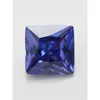 2x2mm~10x10mm Azul Tanzanita Cuadrado Ángulo Recto Gema Circonita Sintética Piedra Suelta Cara Anillo Piedra de Acento