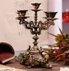 Candelabro Estilo Europeo Artesanía de Hierro Fundido Arte en Hierro Tallado Candelabro Portavelas Candelabro Retro Decoración para el Hogar y Bodas