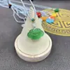 Colgante de Candado Ruyi Ojo de Gato con Nubes Propicias para Mujer Collar con Candado de Alta Seguridad Hielo Cadena Estilo Antiguo Calcedonia de Imitación Venta Directa de Fábrica Transmisión en Vivo
