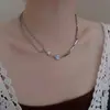 Collar Vintage de Segunda Mano 2025 Modelo Nuevo Cadena para Clavícula Doble Capa con Perlas de Gama Alta Cadena para el Cuello de Lujo Ligero de Verano