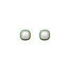 Pendientes geométricos exagerados retro con gotas de aceite verde, diamantes y perlas, pendientes cuadrados de moda europea y americana de Hong Kong, venta al por mayor.
