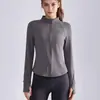 Chamarra de Yoga con Felpa de Otoño e Invierno para Mujer, Ceñida a la Cintura, Adelgazante, Cuello Alto, Cremallera, Ropa de Yoga, Fitness, Calidez, Chamarra Deportiva
