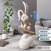 Gran conejo para decorar el suelo de la sala de estar, mueble de TV, sofá, decoración del hogar, escultura de audio, regalo de inauguración de la casa en movimiento