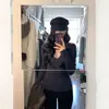Blusa de tricô gola V manga longa estilo coreano para mulheres, suéter de base slim fit para primavera e outono, top moderno que afina a cintura
