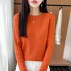 Comércio Exterior Transfronteiriço Outono e Inverno Novo Suéter Feminino Elegante de Tricô Trançado com Gola Redonda, Cor Sólida, Macio, Top Tendência Estilo Coreano