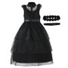 Em stock Cross Border Hot Sale Natal Cos Adams quarta-feira princesa vestido crianças vestido de noite vestido escuro