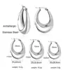 Hebilla de Oreja Exagerada de Venta Caliente Transfronteriza Pendientes Ovalados Retro Franceses INS Sentido Avanzado Pendiente de Oreja de Lujo Ligero Hebilla de Oreja de Acero Inoxidable