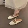 Mules Fechadas Chuyuji Prata Plissadas Estilo Francês para Mulheres, Sapatos para Exterior, Primavera/Verão 2026, Elegante Mary Jane