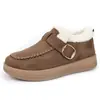 Nuevas Botas de Nieve Birkenstock de Gamuza Invierno 2026 Transfronterizas con Suela Gruesa, Hebilla, Botas de Algodón con Forro de Lana para Calidez al Aire Libre
