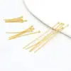 Oro real de 18 quilates que conserva el color, 0.7 de grosor, aguja de bola, aguja de cabeza redonda, aguja de cabeza de cuenta para ensartar pulseras de perlas, collares, accesorios hechos a mano para bricolaje