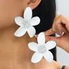 Un par de pendientes grandes florales geométricos para mujer, moda de verano, versátiles