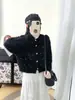 Abrigo tipo suéter de pelo de visón suave estilo francés transfronterizo con intrincados bordados de cuentas, un cárdigan de punto de corte holgado para mujer, perfecto para otoño e invierno
