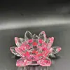 Venta caliente en stock al por mayor de fábrica adornos para portavelas de loto de cristal de fondo plano portavelas de colores adornos para portavelas de mantequilla