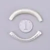 Plata pura S999 superficie cóncava-convexa cepillada tubo doblado hecho a mano, accesorios de pulsera DIY de plata lisa, componentes de tubo doblado de plata pura