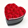 Cubo de Abrazo con Flores Preservadas Producto Terminado Caja de Regalo en Forma de Corazón Día de San Valentín Venta al por Mayor Amazon Regalo de Navidad Personalizable en 40 Colores