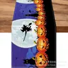 Toalha de mesa de Halloween transfronteiriça nova com esqueleto, abóbora e morcego, decoração de casa, toalha de mesa, toalha de mesa de centro