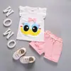 Versión coreana de verano nuevo para niños y niñas, chaleco de dibujos animados con molino de viento, conjunto de dos piezas de shorts y chaleco para bebé, venta al por mayor
