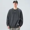 Roupas Masculinas Shanggu 2026 Outfits Masculinos da Moda Gola Redonda Manga Longa Primavera Novo Moletom Pesado Top de Gola Redonda para Homens