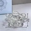 Atacado do Fabricante Suporte de Velas de Vidro Cristalino Nórdico Flor de Lótus Adereços para Jantar à Luz de Velas de Casamento Decoração de Mesa Enfeites