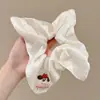 Pañuelo Cuadrado de Flores Rosas Anillo para el Cabello para Mujer Estilo Sensei de Alta Calidad Cuerda para la Cabeza Intestino Grueso Grande Cuerda para Cabello de Cola de Caballo Baja Banda de Goma