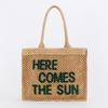 Dropshipping Moda Nueva Letras Bordadas Bolsa Tejida de Gran Capacidad para Viajes Diarios Casual Simple Versátil Bolso de Mujer
