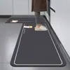 Alfombrilla de suelo de cocina al por mayor rusa transfronteriza, alfombrilla simple geométrica absorbente de aceite y agua, alfombrilla de suelo larga antideslizante de tierra de diatomeas