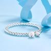 S999 Pulseira de Prata de Pé Duas Fases do Mundo Pulseira de Prata Esterlina Pulseira de Contas Redondas Feminina Pulseira Estilo Pequeno Fresco Ins Joia de Contas de Lótus