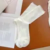 Calcetines Blancos Huecos Estilo Ballet para Mujer, Calcetines de Media Pantorrilla, Calcetines Holgados Finos de Verano Modernos, Calcetines Largos Lindos Japoneses JK
