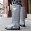 Sapatos de chuva transfronteiriços novos proteção do trabalho sola grossa 45CM extra altos masculinos resistentes ao desgaste antiderrapantes impermeáveis tubo longo sapatos d'água canteiro de obras