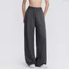 Calça Esportiva Feminina Longa Solta de Perna Larga Cintura Alta Casual Respirável Secagem Rápida Fitness Yoga Calças Roupa Externa Calças de Corrida