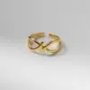 Anillo de Plata de Ley S925 Nalan con Líneas Retorcidas de Doble Capa Exquisito Simple Estilo Ins Sentido de Diseño de Nicho Anillo para el Dedo R03961