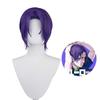 Blue Prison Royal Shadow Ling Wang cos Peruca Animação Roxo Medium Short Hair Edition Capa Completa da Peruca