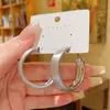 Pendientes de Aro de Alambre de Moda con un Toque de Lujo, Pendientes Versátiles de Aguja de Plata, Estilo Minimalista Único, Aguja de Plata 925
