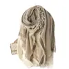 Cachecol de Tricô Liso 100% Caxemira Pura Xale de Inverno Feminino Cachecol de Lã Moderno Quente Uso Duplo