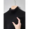 Comercio exterior transfronterizo al por mayor suéter de cuello alto para hombre otoño e invierno engrosado cálido color liso casual punto base para mediana edad