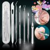 Set de Cuidado de Pies de Acero Inoxidable Transfronterizo Salón de Uñas Tenedor para Piel Muerta Recogedor de Uñas de Doble Cabeza Lima para Pies Herramienta de Exfoliación